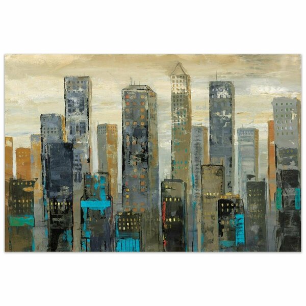 Empire Art Direct 48 x 32 in. City View Urban Lights I Urban Frameless Tempered Glass Panel Contemporary Wall Art TMP-98739-4832